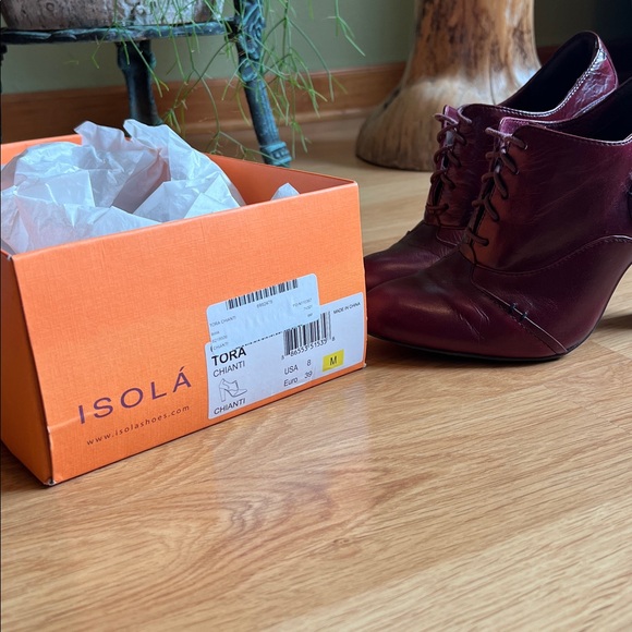 Isolá / Isola - Oxford Bootie 4 inch Heel Oxblood Chianti Leather - Size 8 - Picture 14 of 16